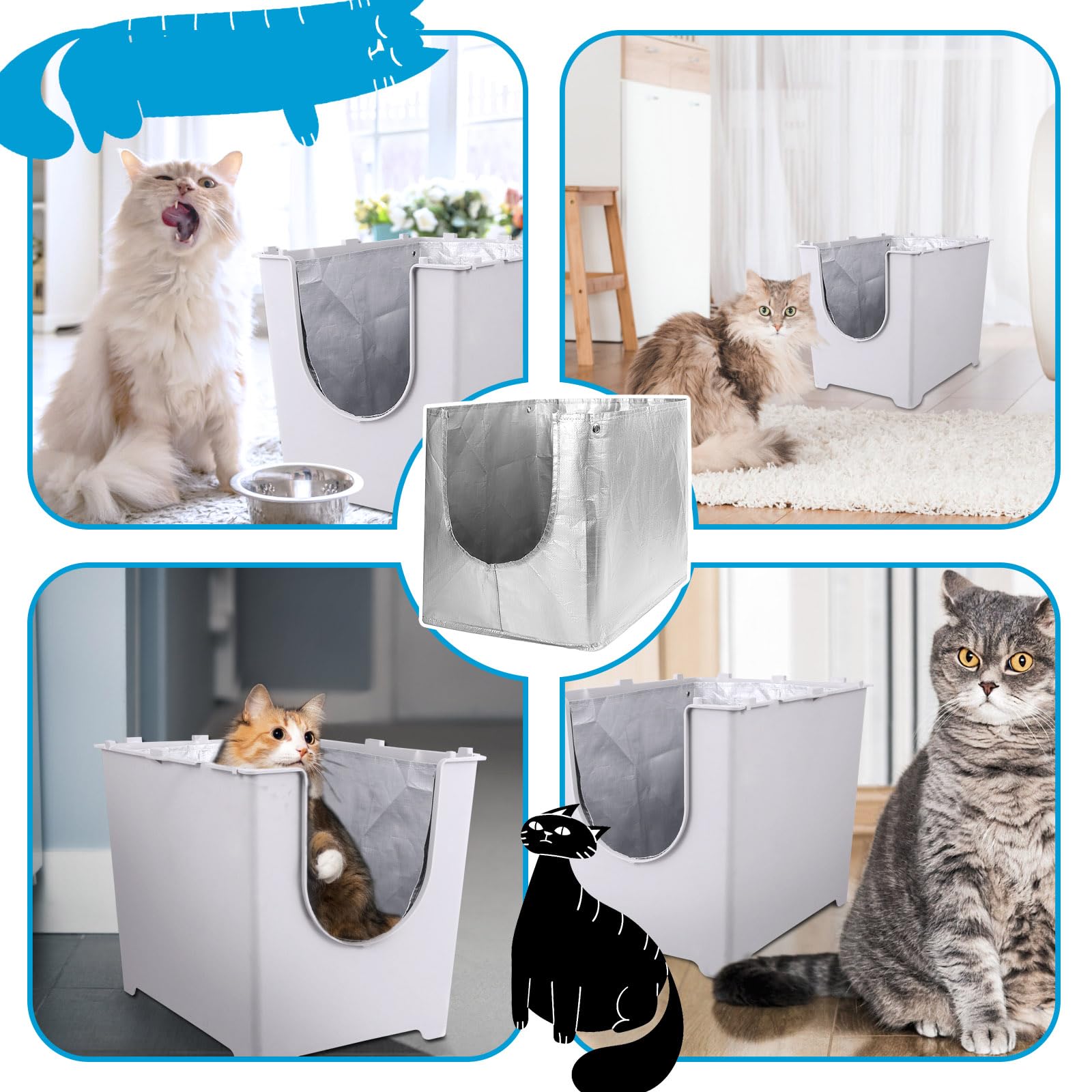 Luxrise Type F litter box liner fitted inside a Modkat Flip litter box.