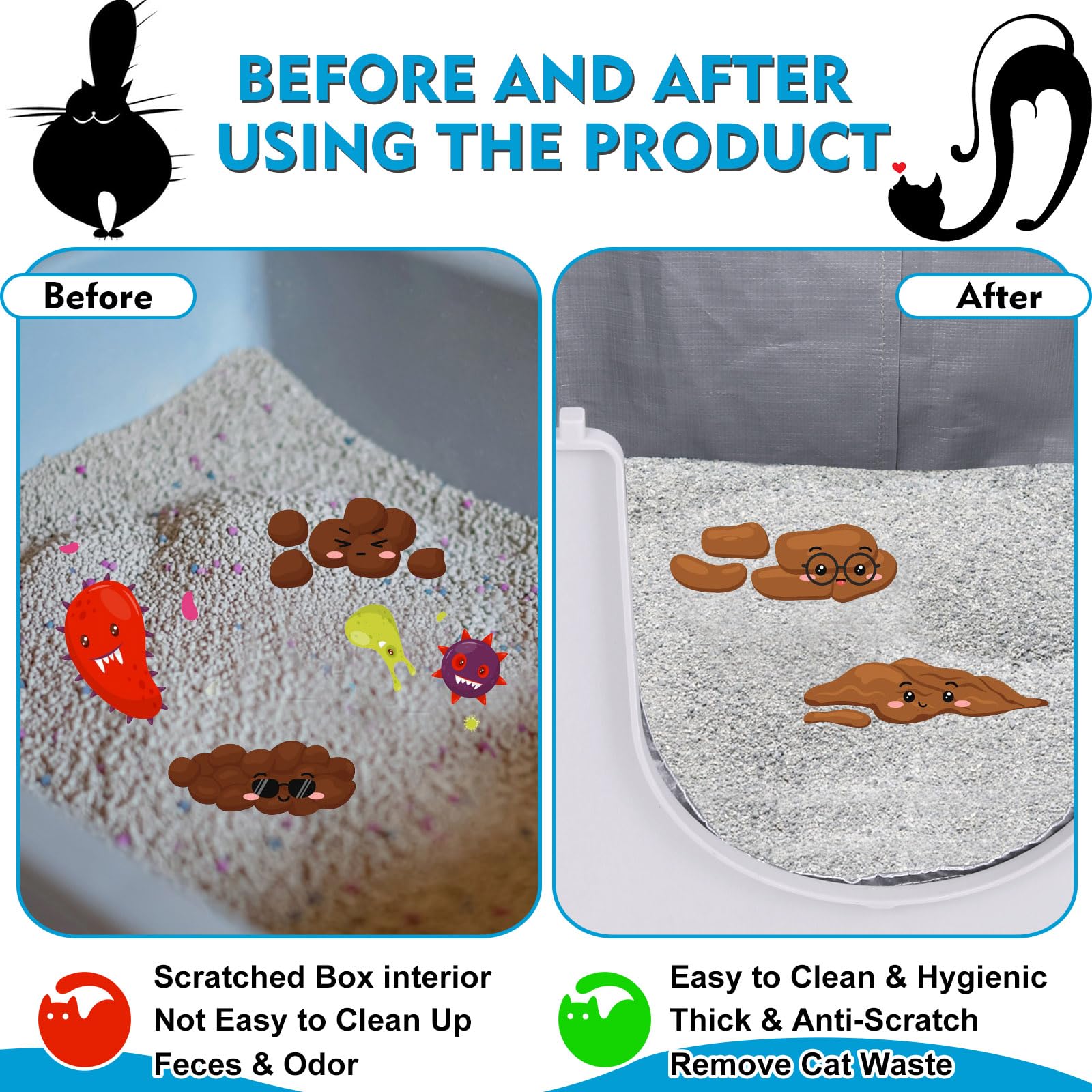 Luxrise Type F litter box liner close-up showing the seamless base.