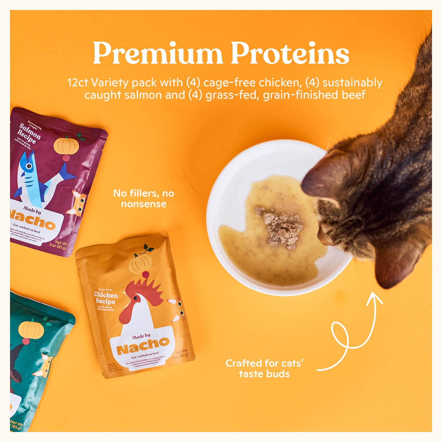 Made by Nacho wet cat food recipe featuring bone broth.