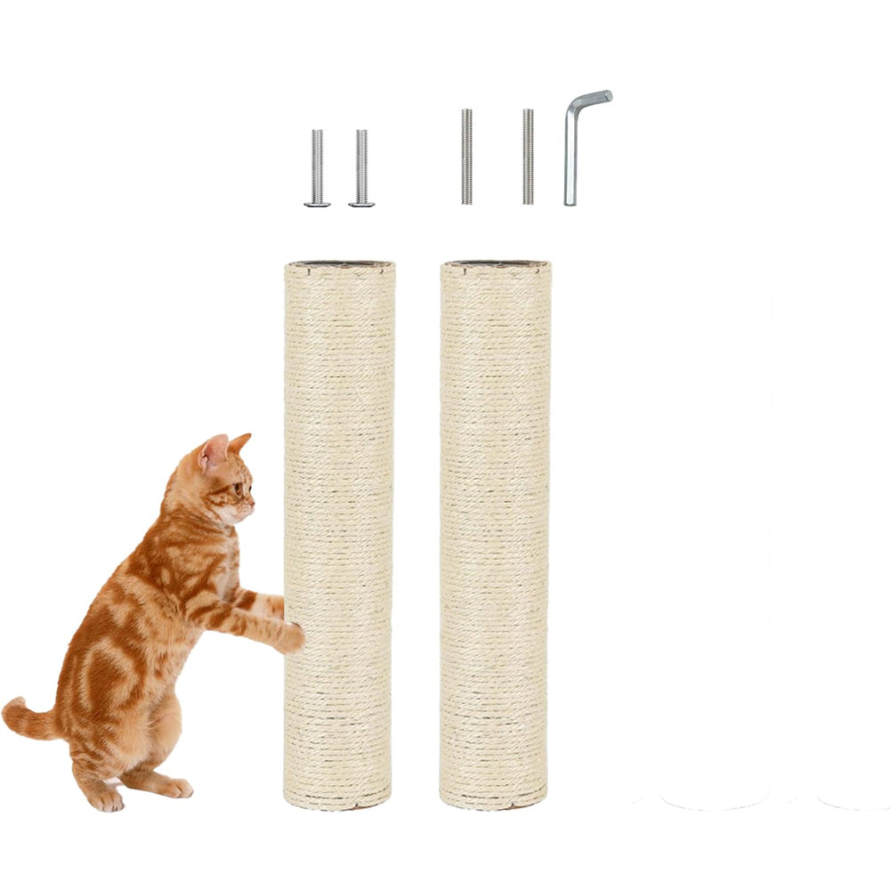 MUYG cat scratching post refill shown from the front as a two-post set.