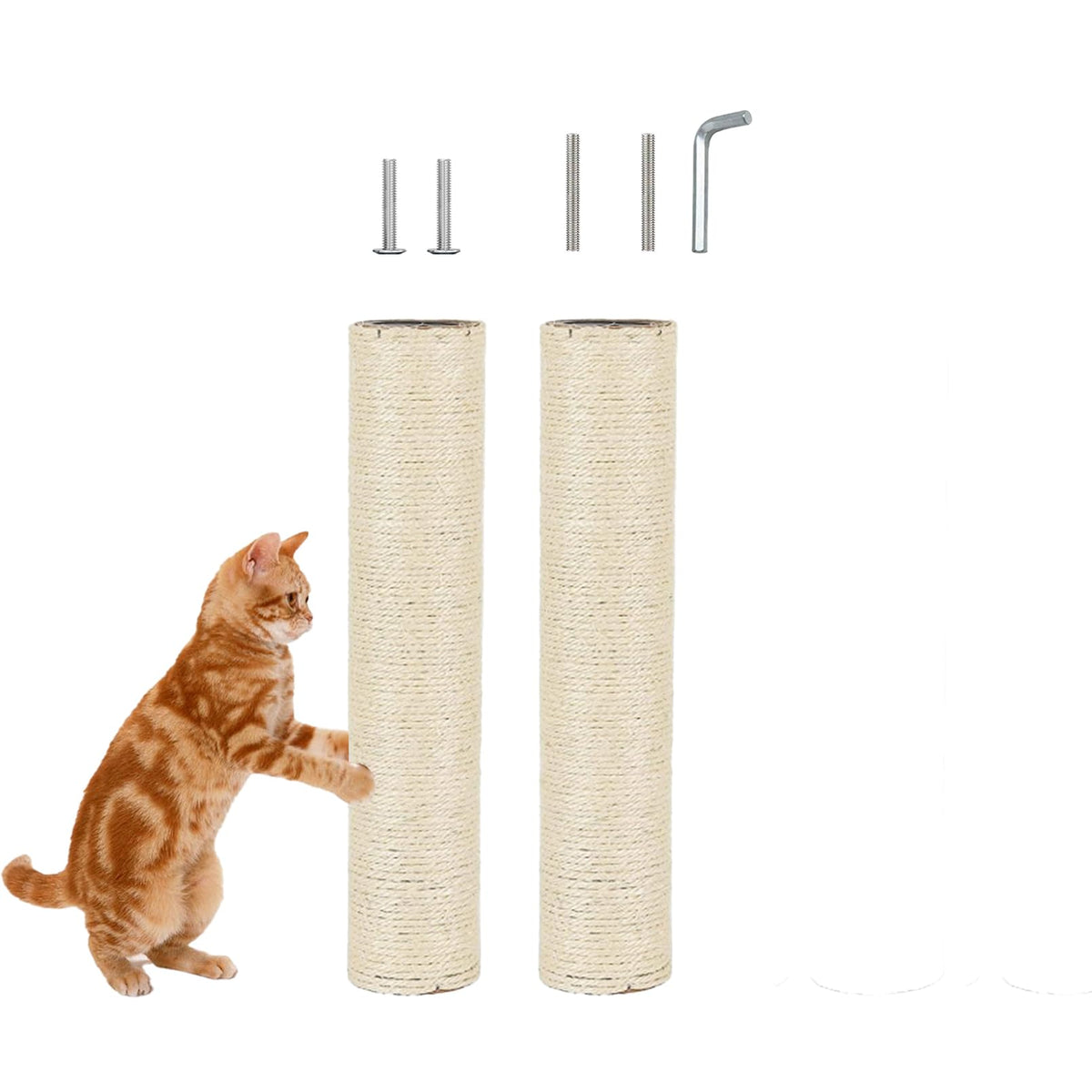 MUYG cat scratching post refill shown from the front as a two-post set.