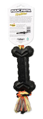 Mammoth Pet Products TireBiterII e detail of the cotton-poly rope attached to the rubber bone.