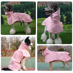 MAMORE dog raincoat side buckles and leg fixing ropes shown in detail.