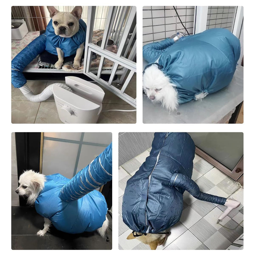 MANON ROSA Dog Drying Bag shown in use with a dog.