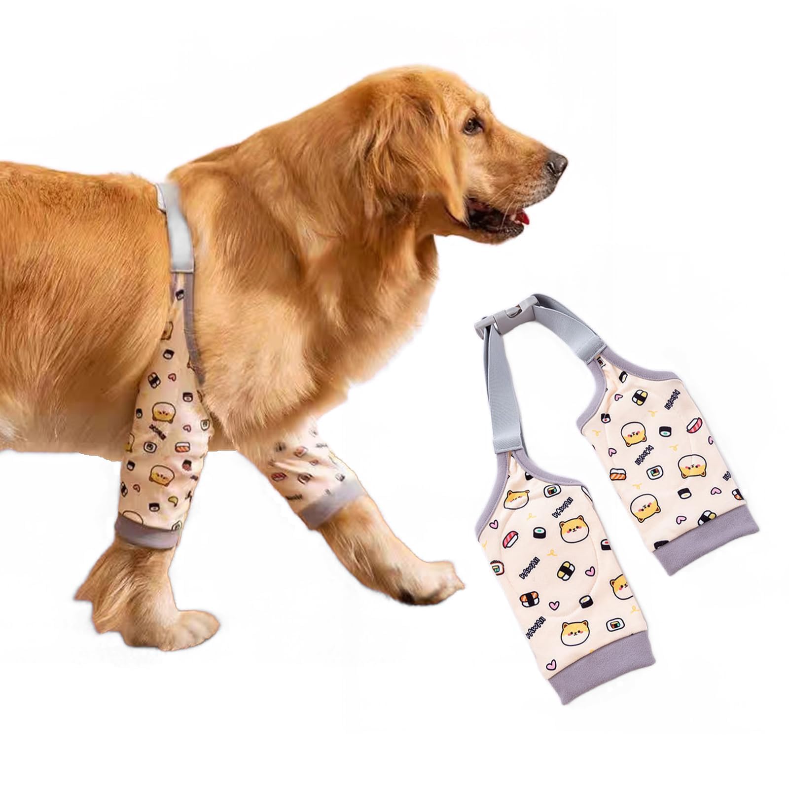 MANON ROSA Dog Elbow Pads shown from the front in yellow.