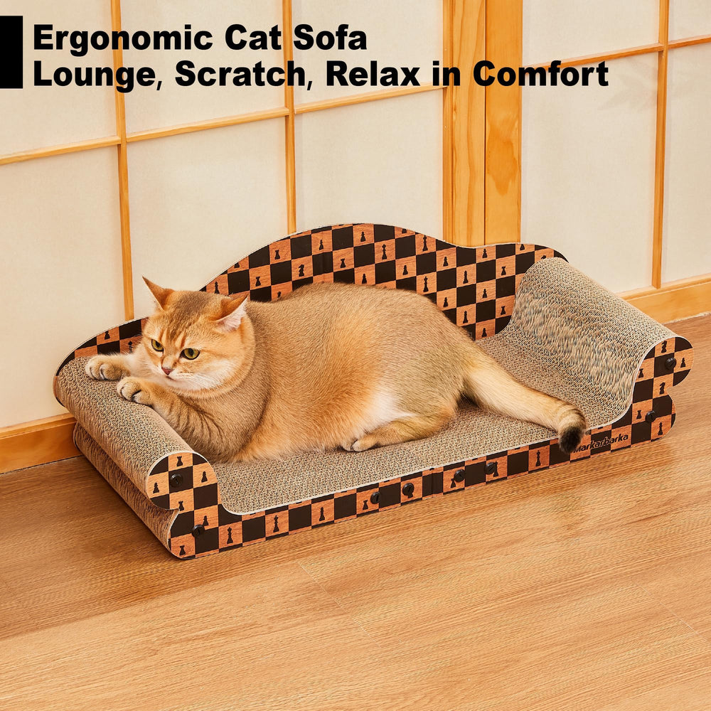 Markarbarka cat scratcher bed showing the flipable surface from its alternate side.
