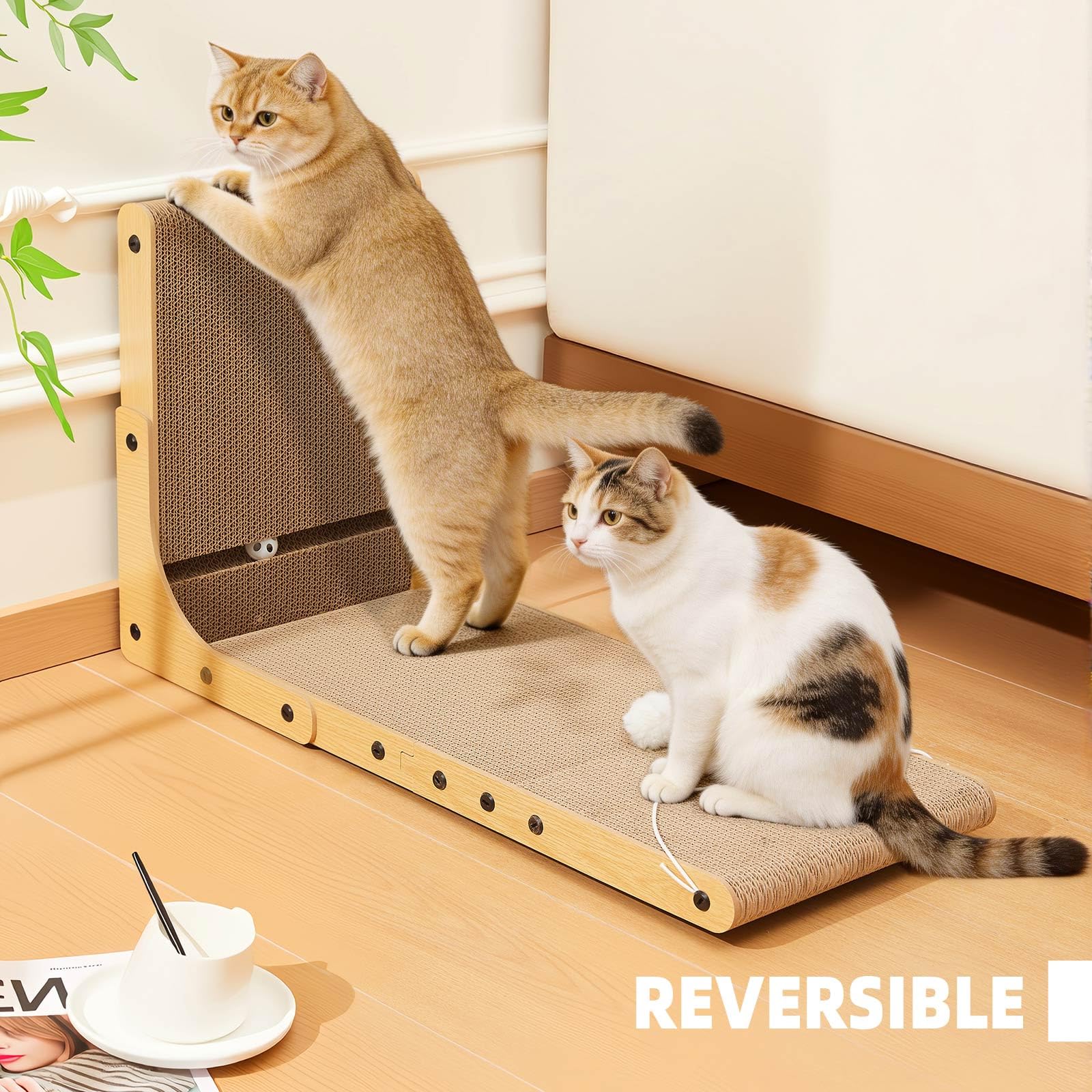 Markarbarka cat scratcher being used by an indoor cat.