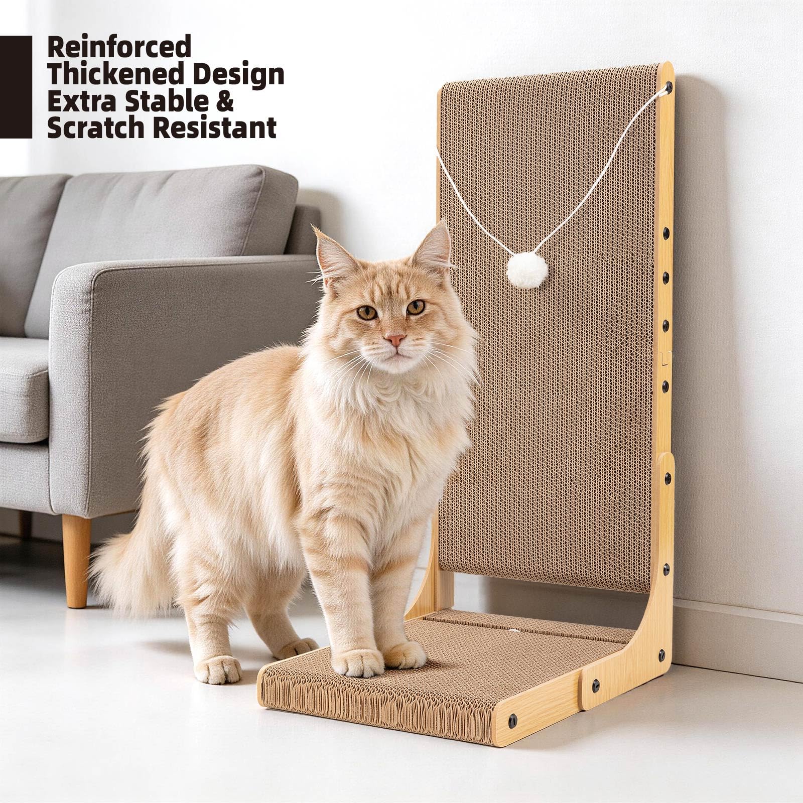 Markarbarka cat scratcher side profile showing the L-shaped structure.