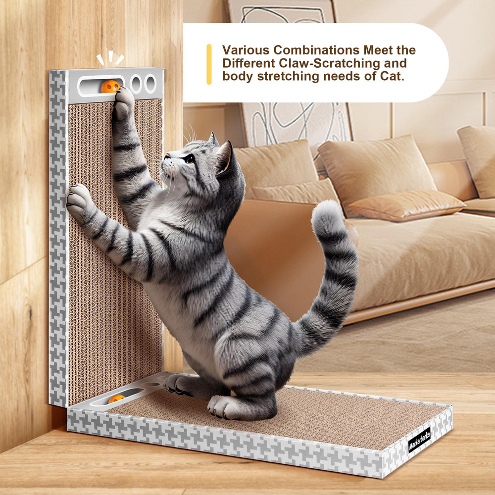 Markarbarka cat scratching board shown in its outer corrugated box design.