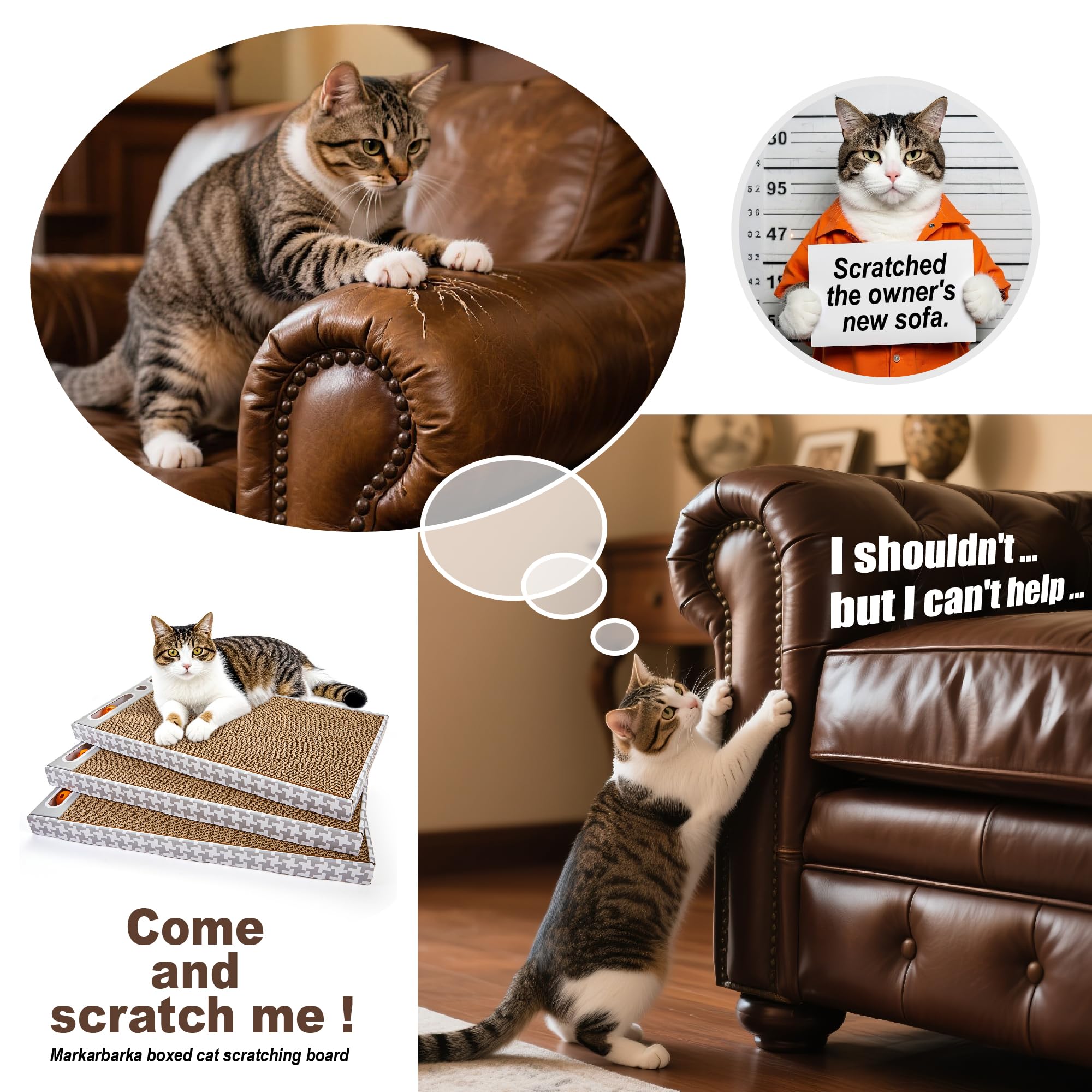 Markarbarka cat scratching board arranged as a modular play setup.