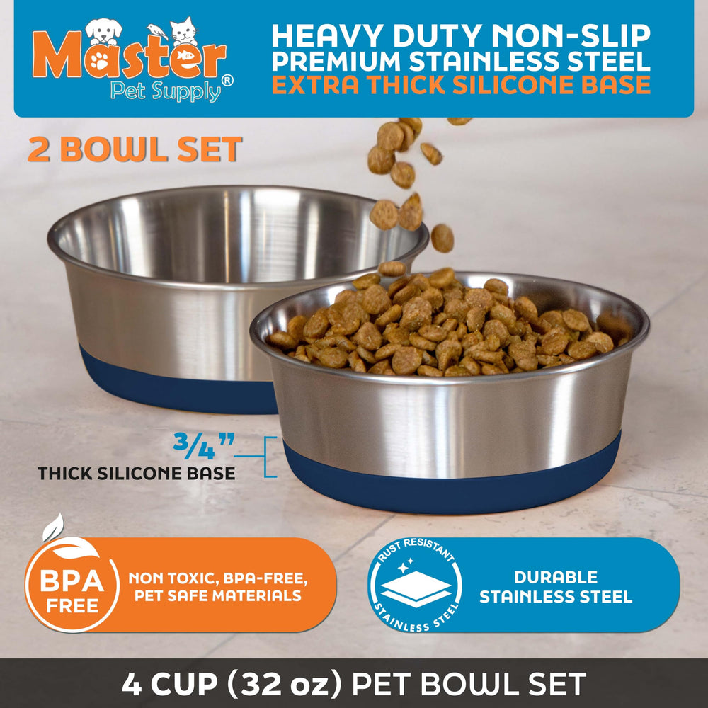 Master Pet Supply dog bowl detail highlighting the silicone base.