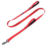 Max and Neo Double Handle Traffic Leash shown in red from the front.