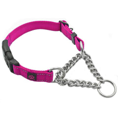 Max and Neo martingale collar shown from the front in pink.