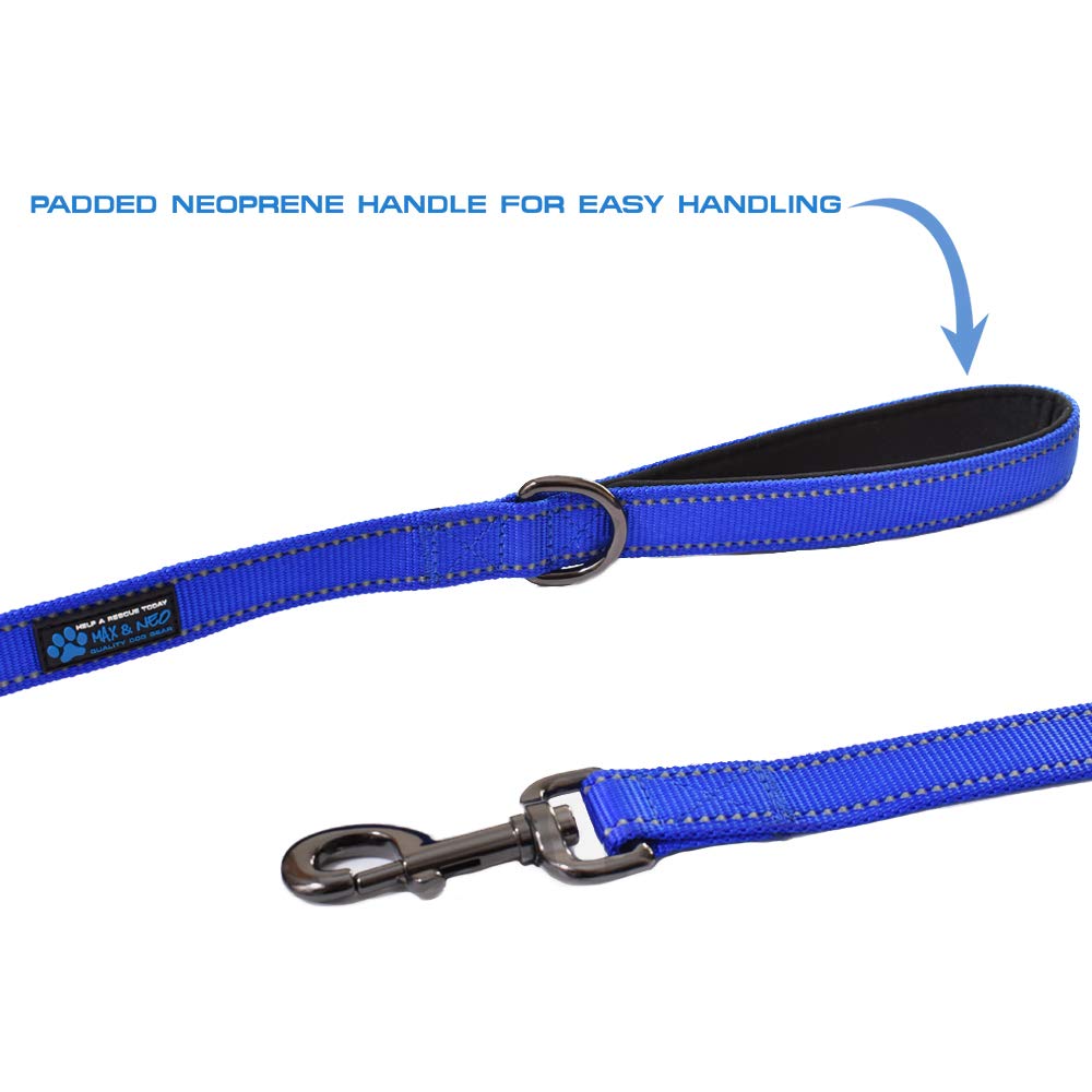 Max and Neo Double Handle Traffic Dog Leash shown from an alternate side angle.