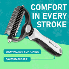 Maxpower Planet Pet Grooming Brush being used to groom a cat’s coat.