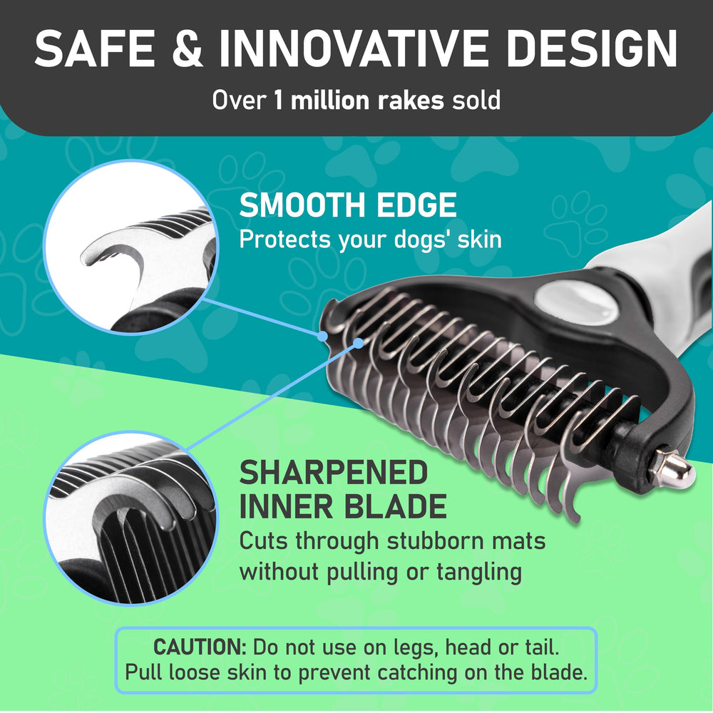 Maxpower Planet Pet Grooming Brush being used to groom a dog’s coat.