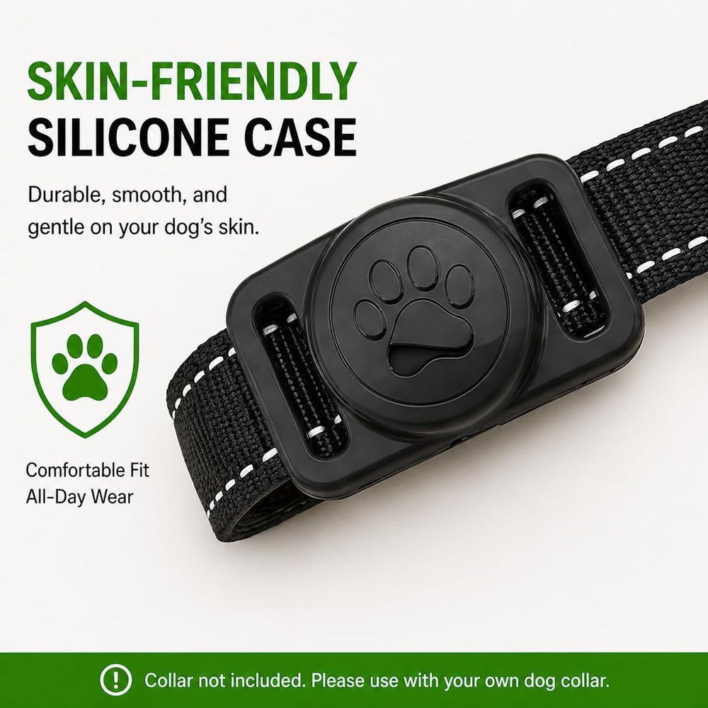 MDTZULIK dog tracker collar shown with water on the tracker.