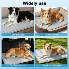 MeiLiMiYu dog cooling mat folded for storage or travel.