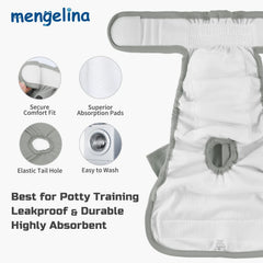 Mengelina female dog diapers showing the hook-and-loop closure.
