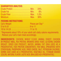 Meow Mix Irresistibles soft cat treats shown in a close-up of their tender texture.