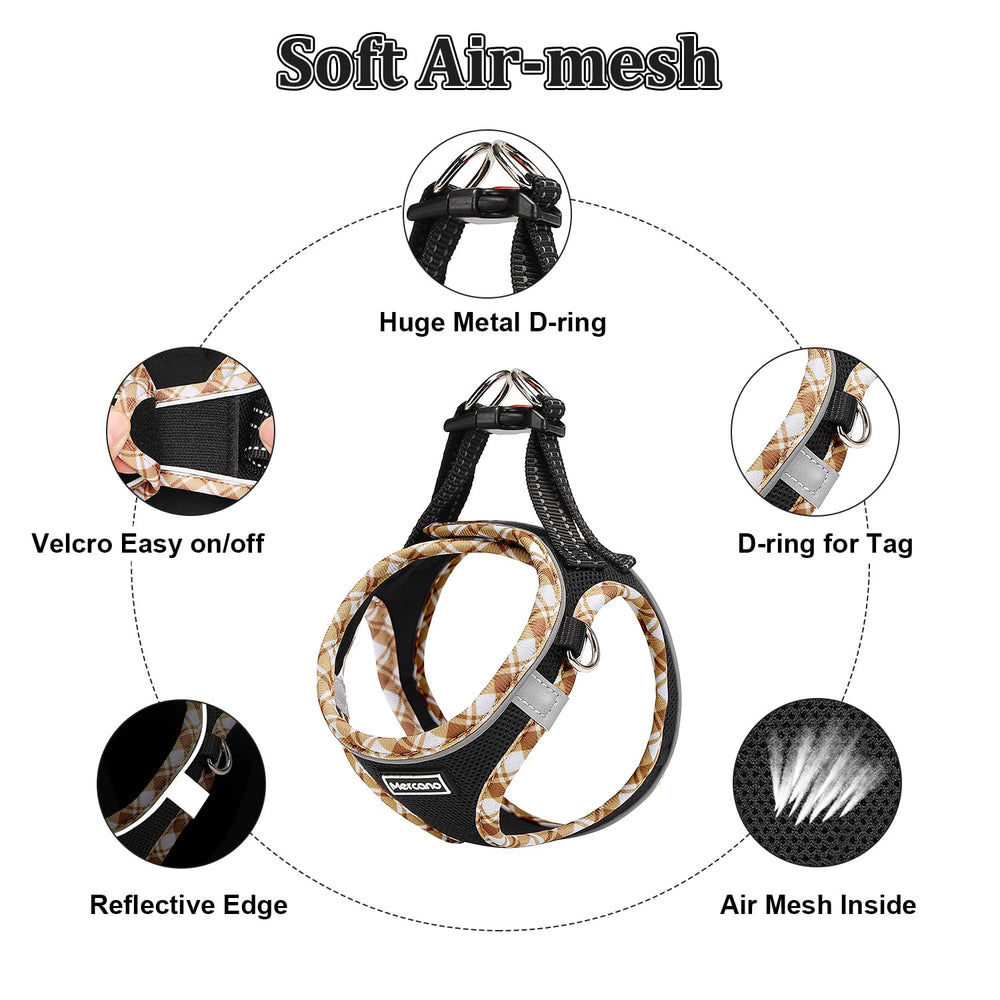 Mercano dog harness set showing its step-in vest design and fastener.