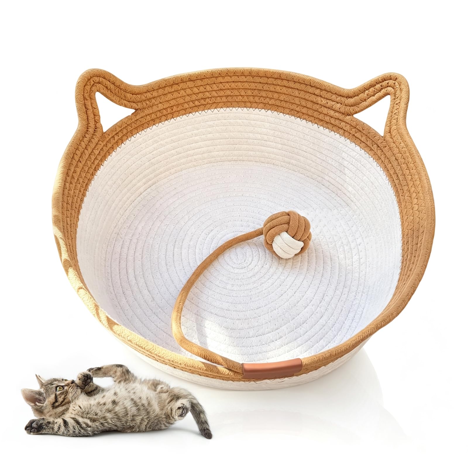Methill cat basket shown from the front with its round basket shape visible.