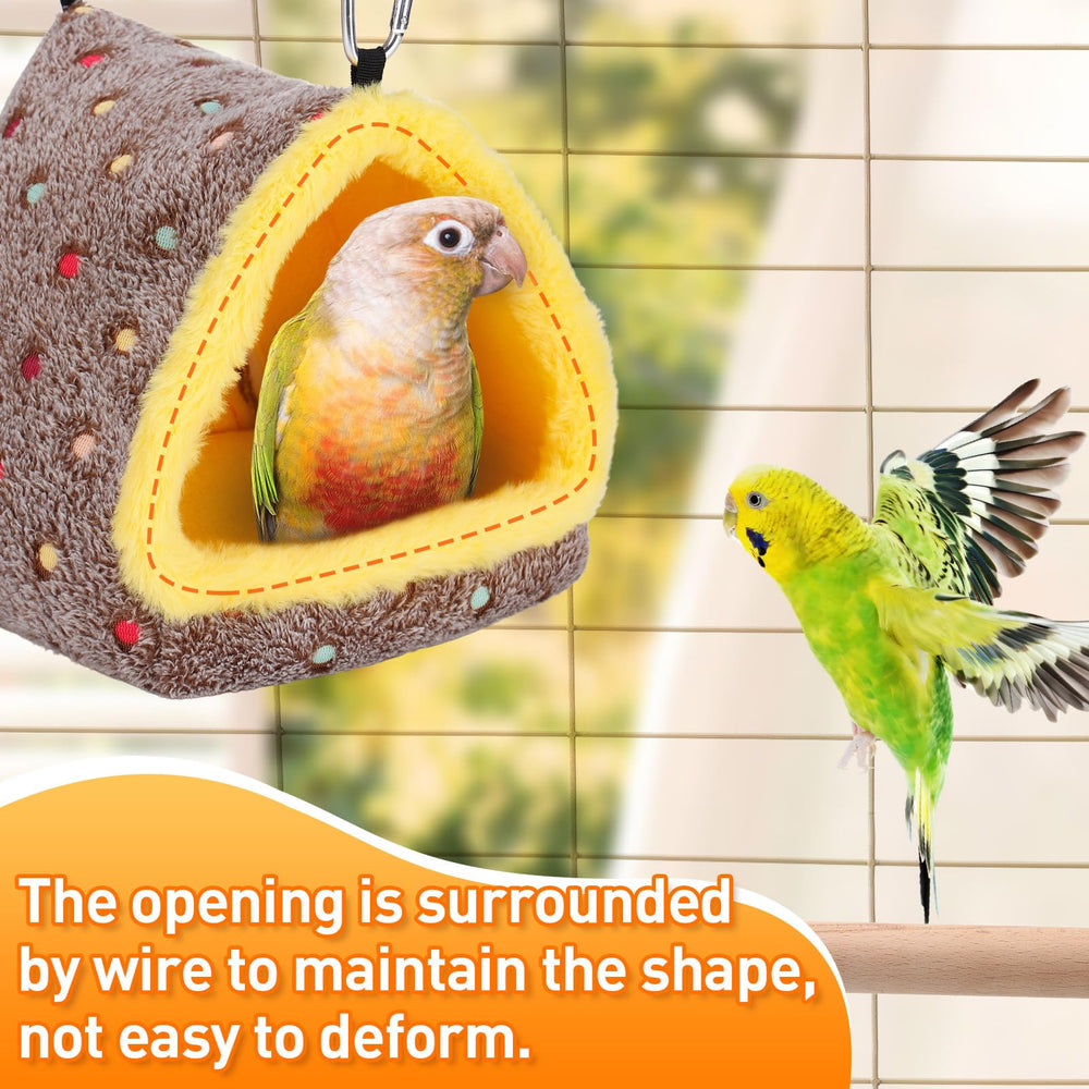 MEWTOGO bird nest house showing the yellow lining inside.