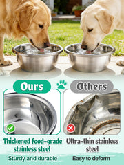MEWTOGO stainless steel dog bowl showing its seamless interior.