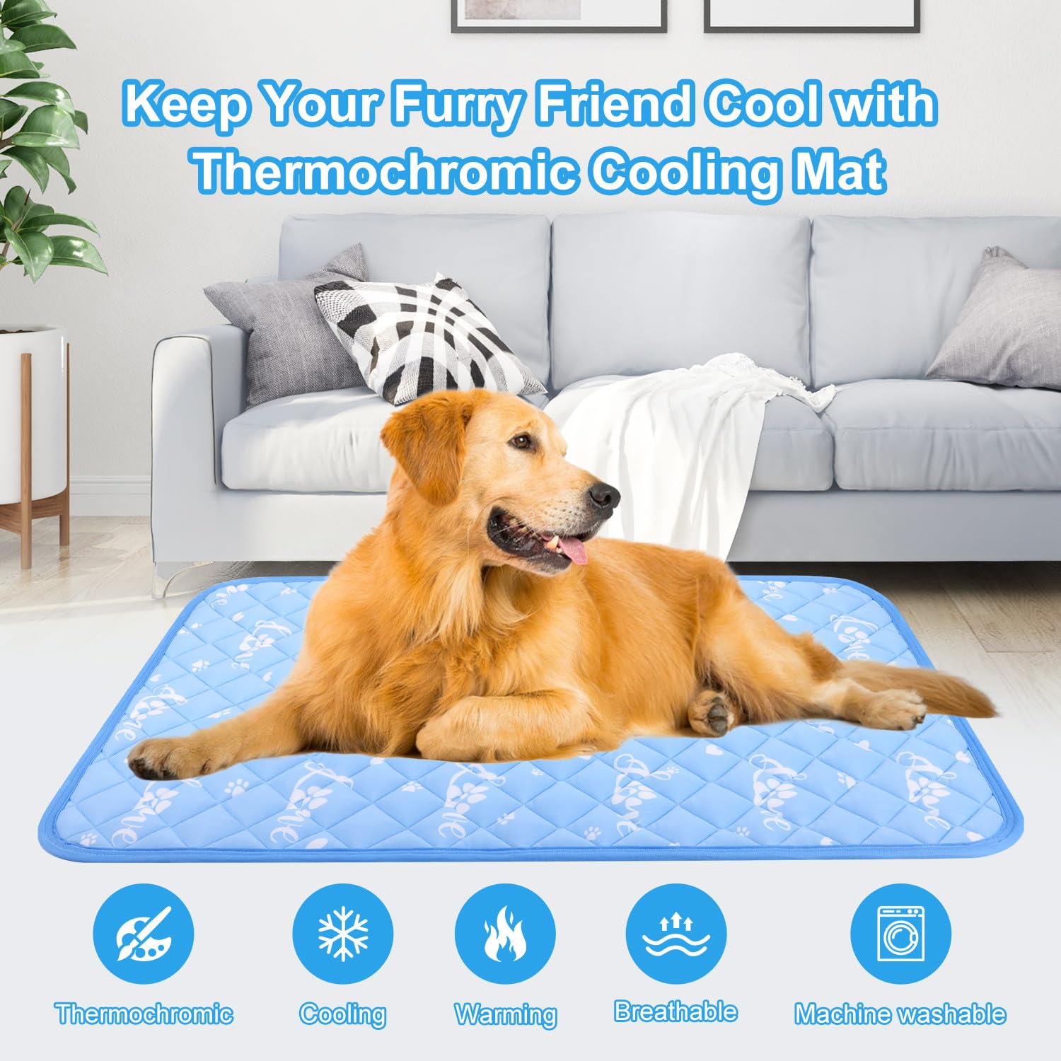 MH MYLUNE HOME Dog Cooling Mat folded for easier carrying and storage.