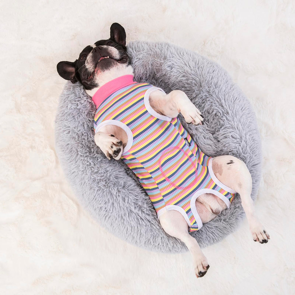 Miaododo dog recovery suit shown from a side angle.