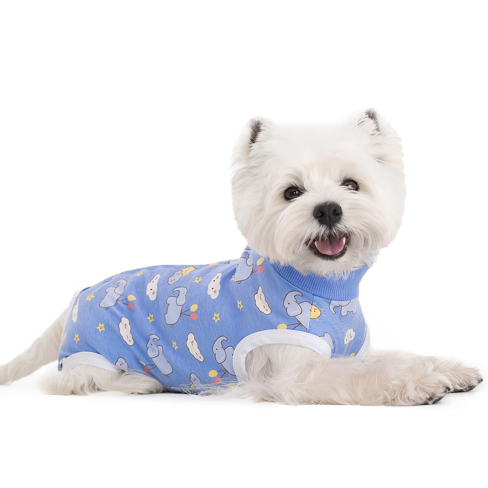 Miaododo dog recovery suit two-piece pack showing both suits.