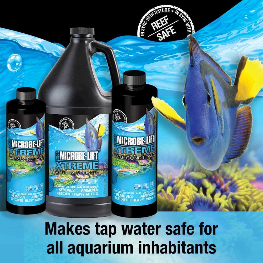 MICROBE-LIFT aquarium water conditioner label shown in a close-up view.