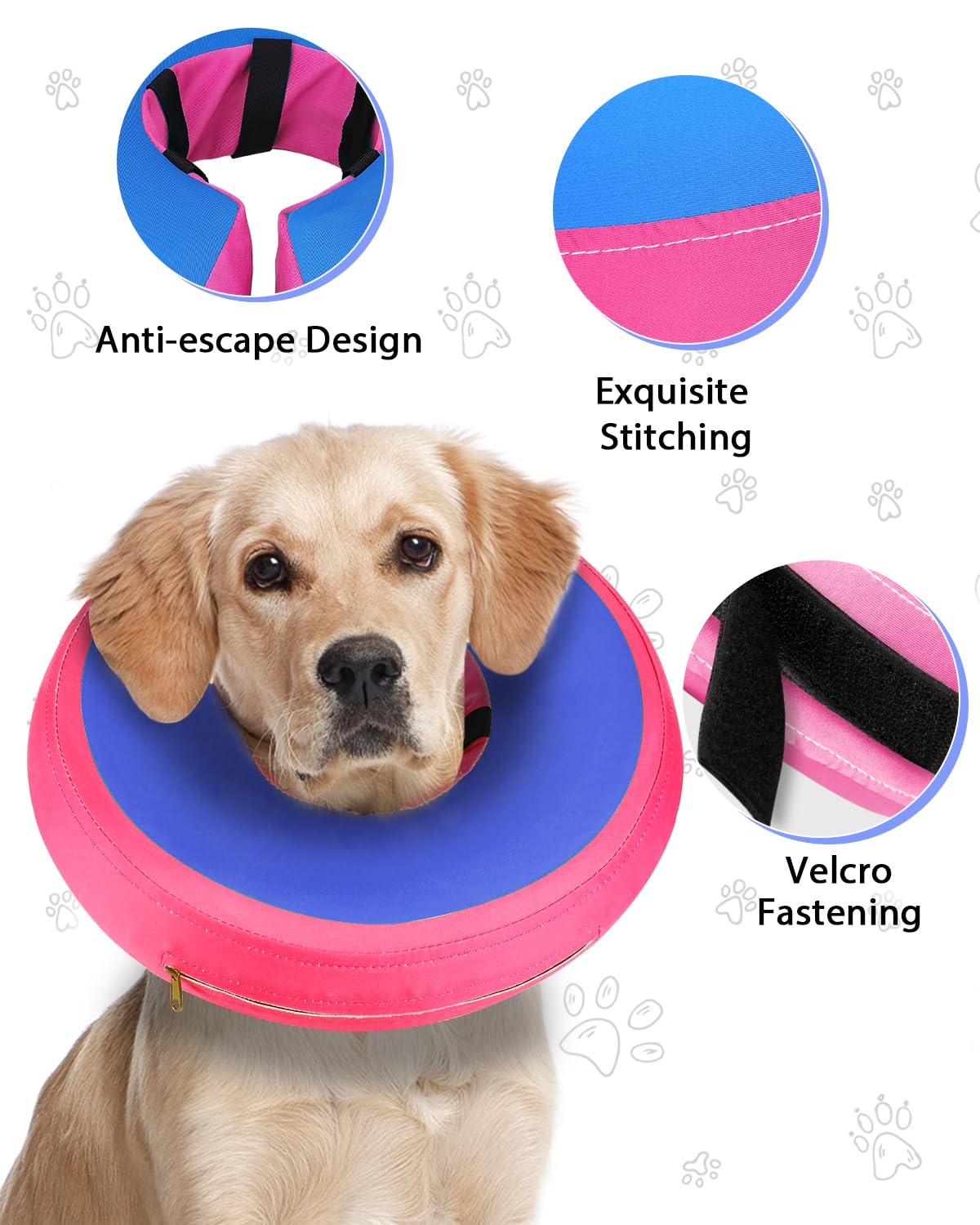 MIDOG inflatable dog collar displaying its donut-shaped design.