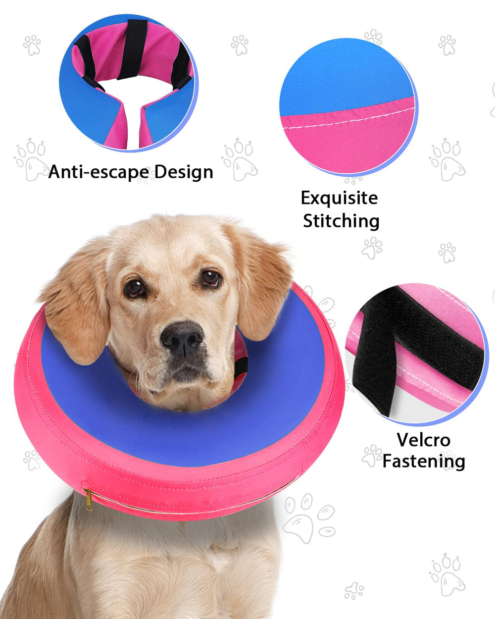 MIDOG inflatable dog collar displaying its donut-shaped design.