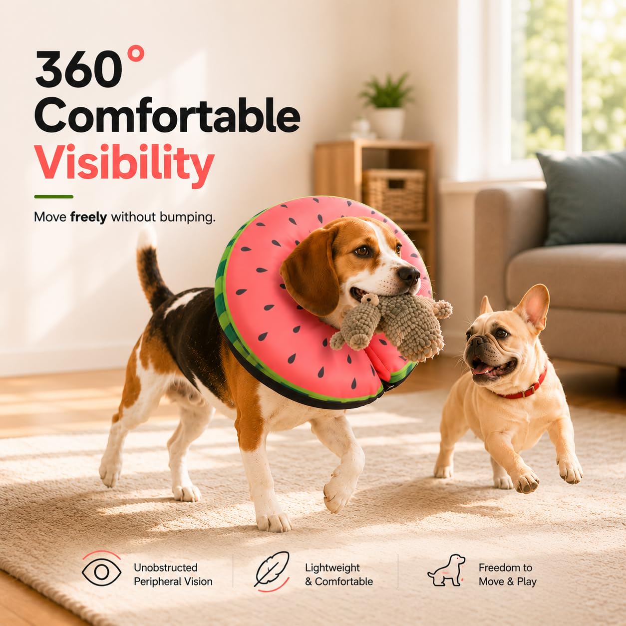 Adjustable buckle detail on the MIDOG inflatable dog cone.
