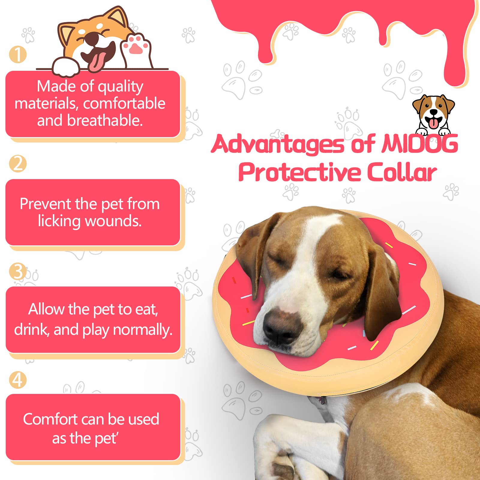 MIDOG Inflatable Dog Cone fabric shown in close-up.