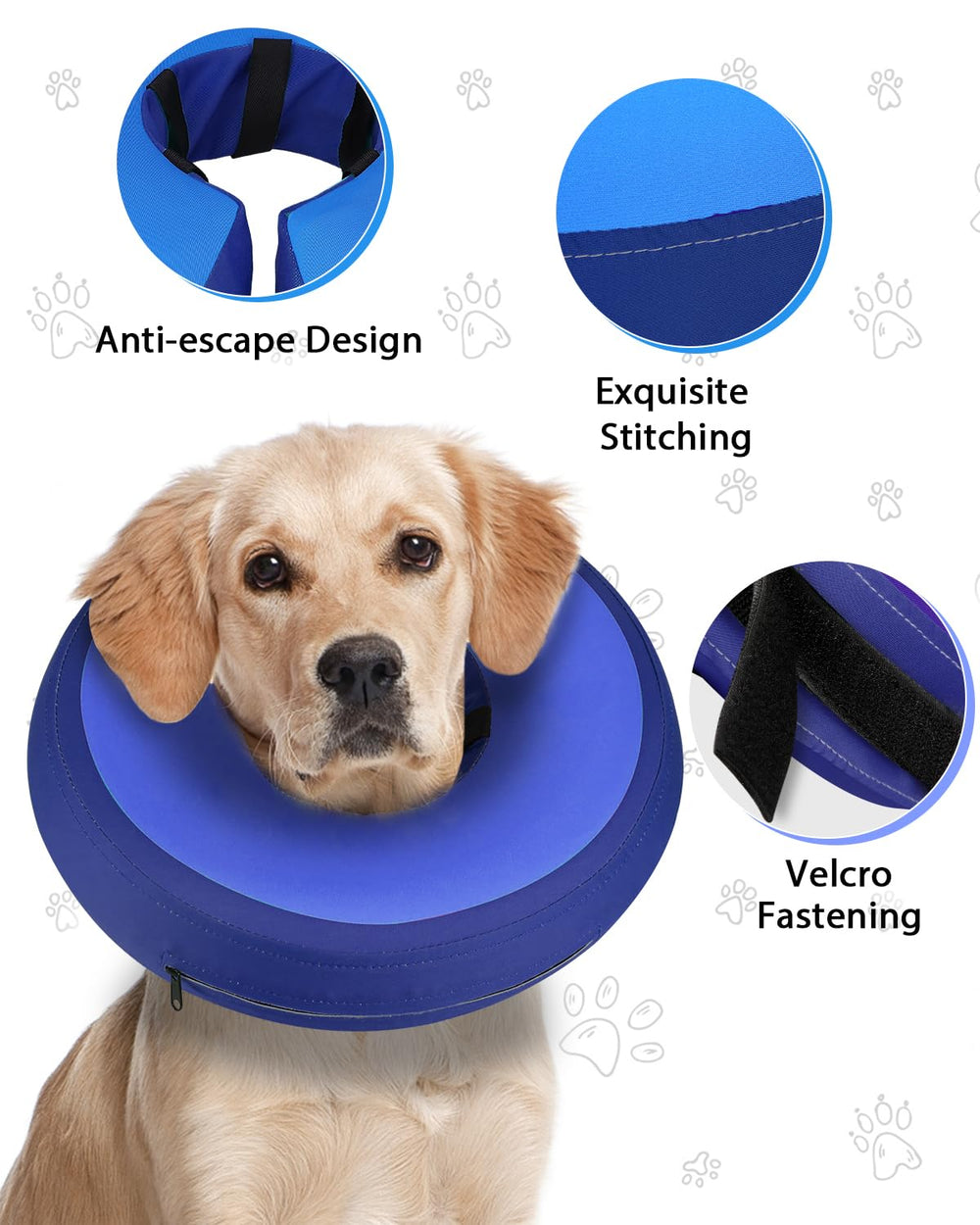 MIDOG Inflatable Dog Cone fabric close-up showing its soft, breathable cover.