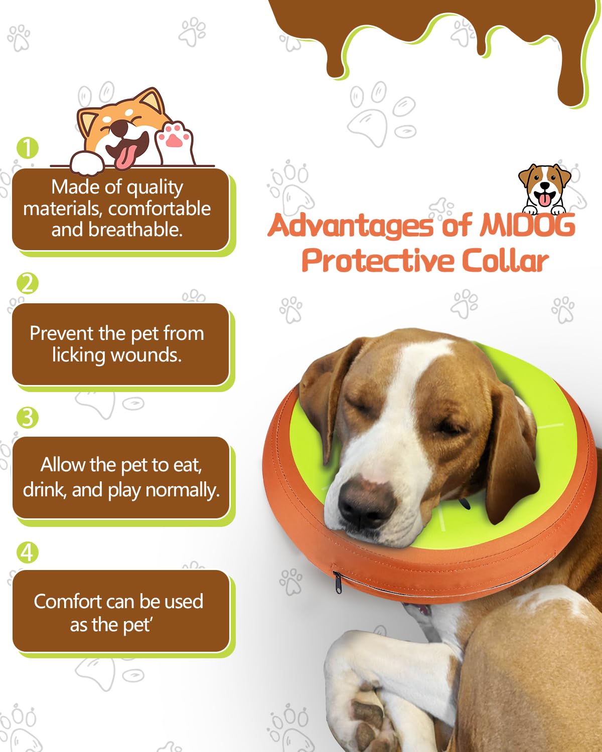Close-up of the soft fabric on the MIDOG Inflatable Dog Cone.