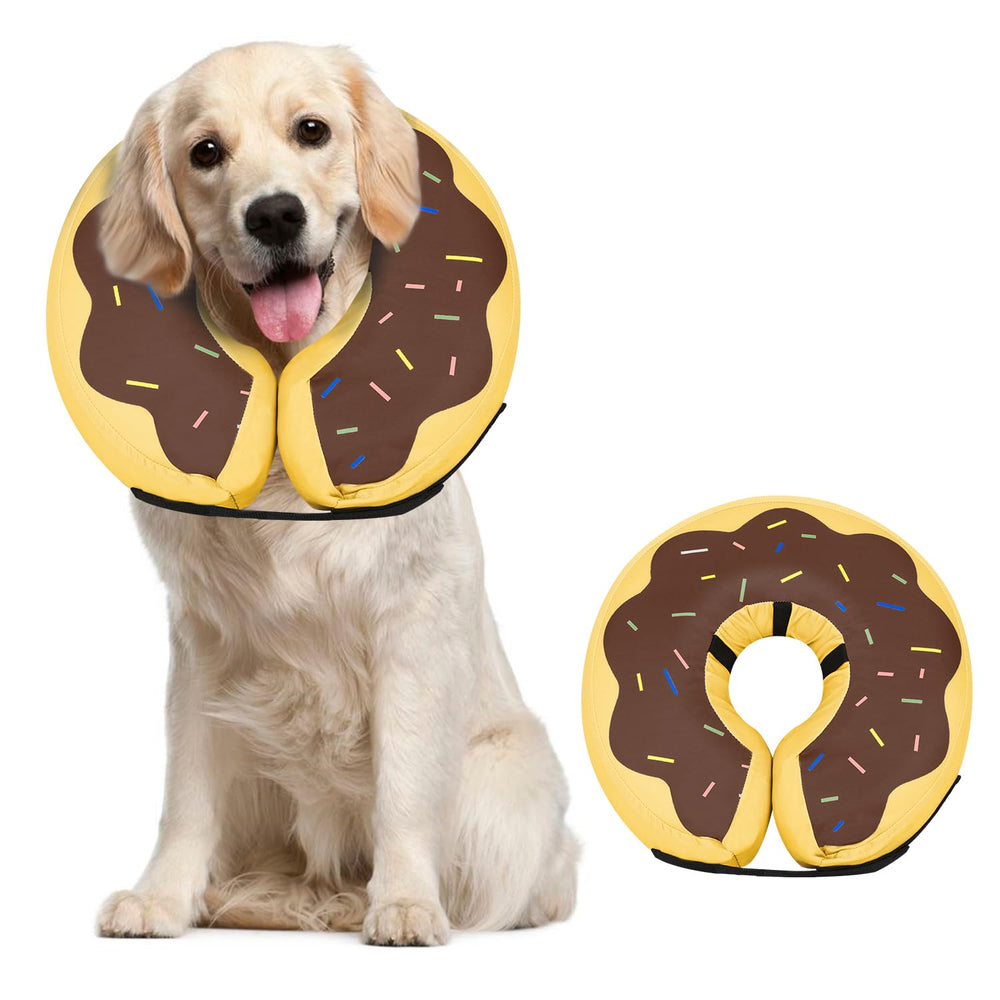 MIDOG inflatable dog cone shown from the front.