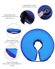 MIDOG Inflatable Dog Cone inner loops for threading a dog's everyday collar.