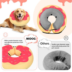 MIDOG Inflatable Dog Cone shown from a side angle.