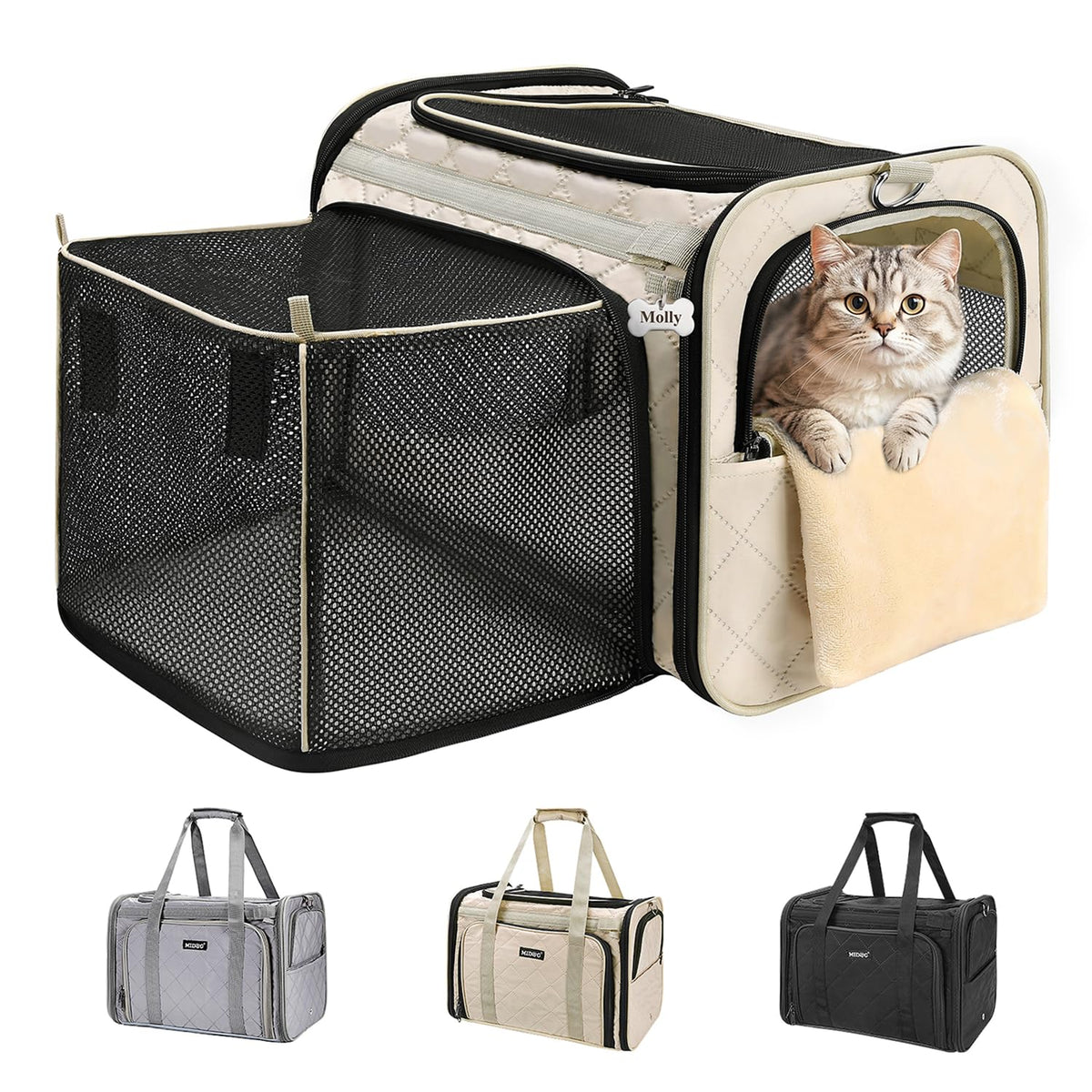 MIDOG soft cat carrier shown from the front.