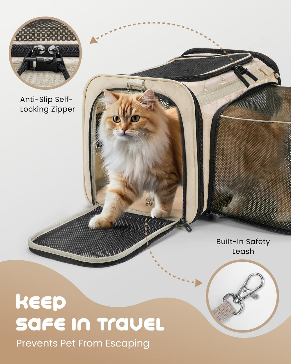 MIDOG soft cat carrier reinforced bottom panel detail.