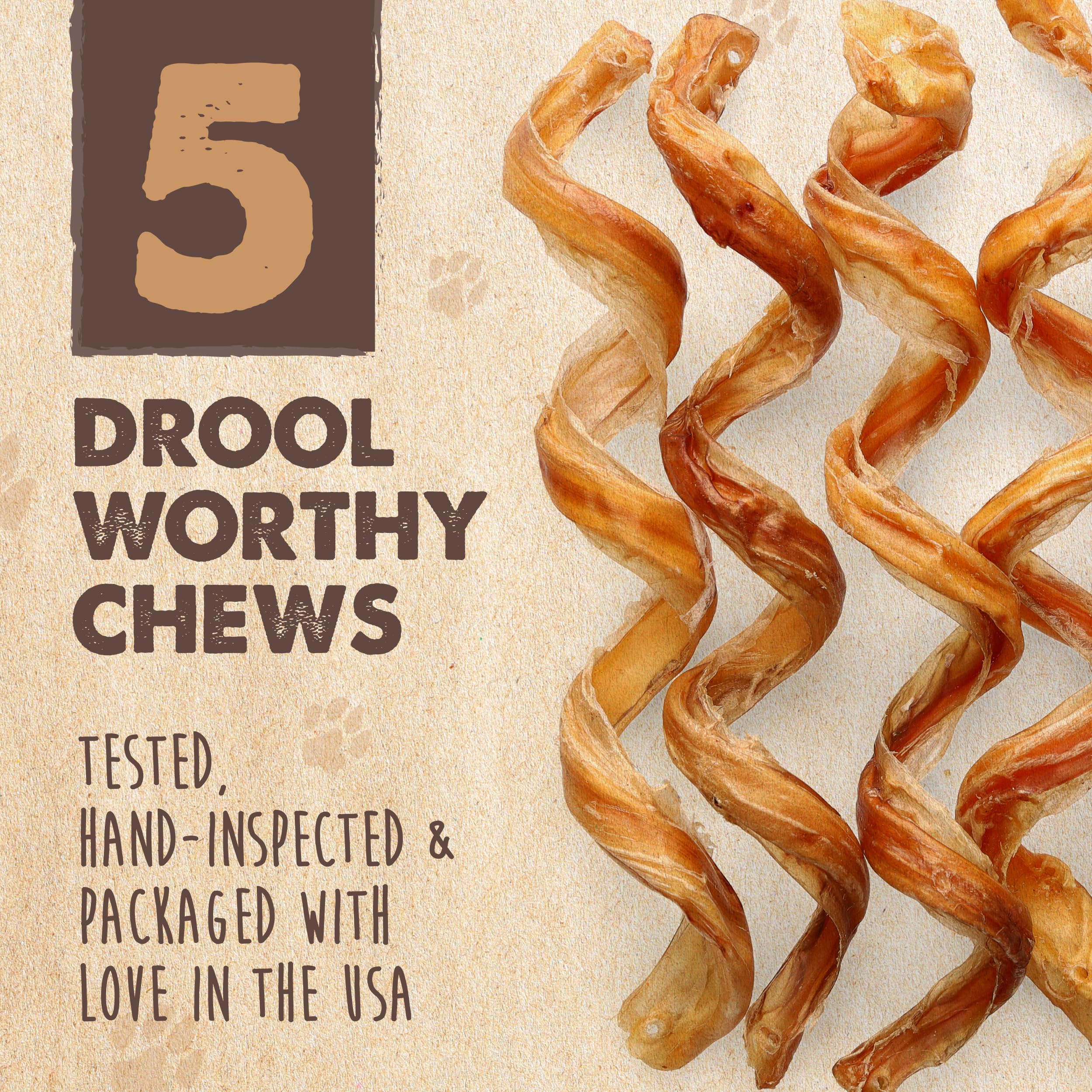 Mighty Paw Bully Sticks shown in a close-up view of the beef chew.
