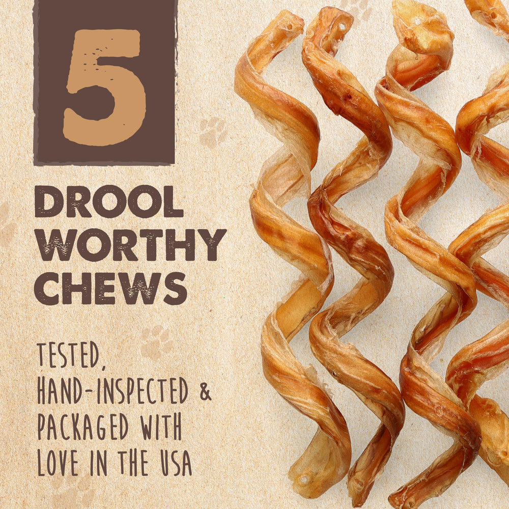 Mighty Paw Bully Sticks shown in a close-up view of the beef chew.