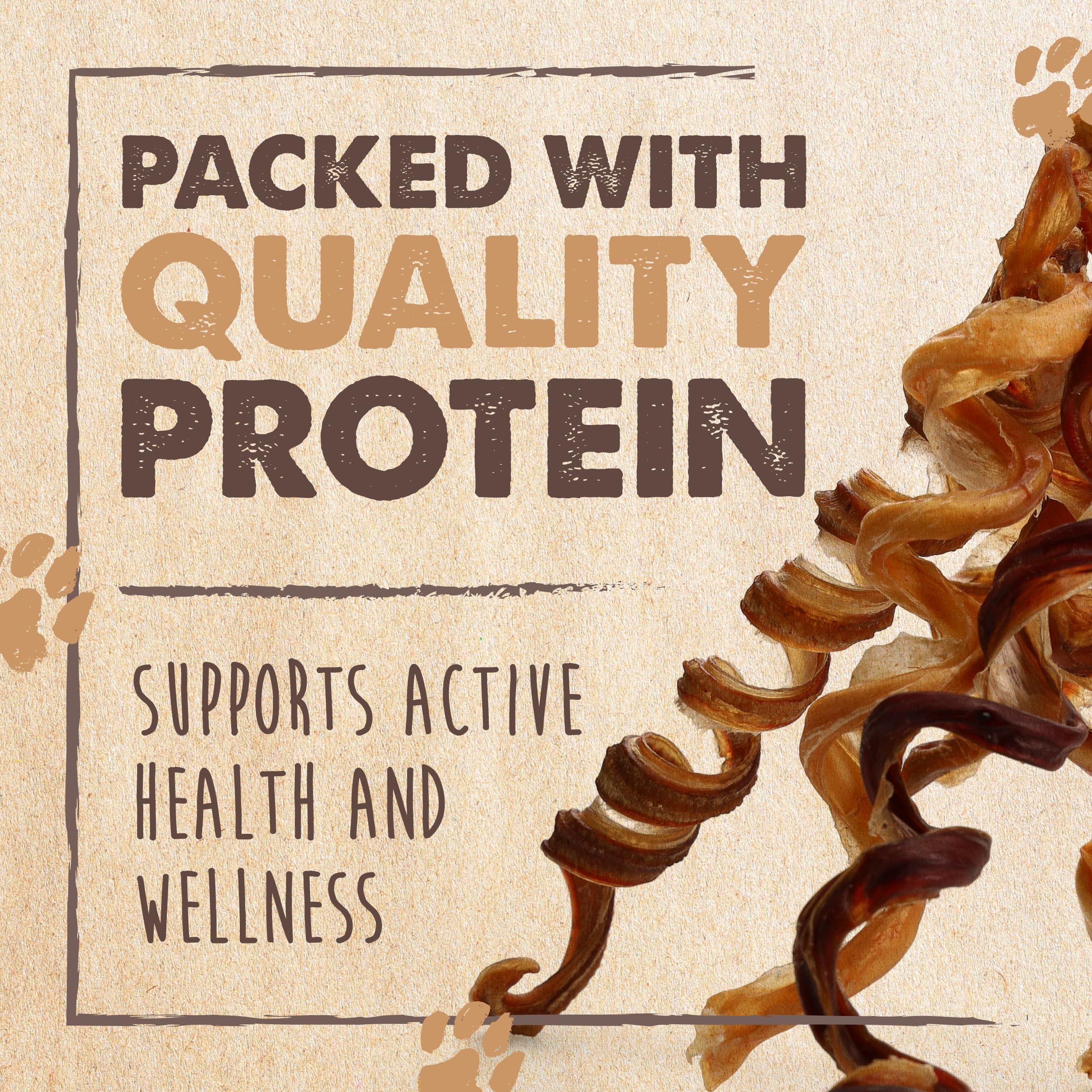 Mighty Paw Bully Sticks shown with their grass-fed, free-range beef sourcing.
