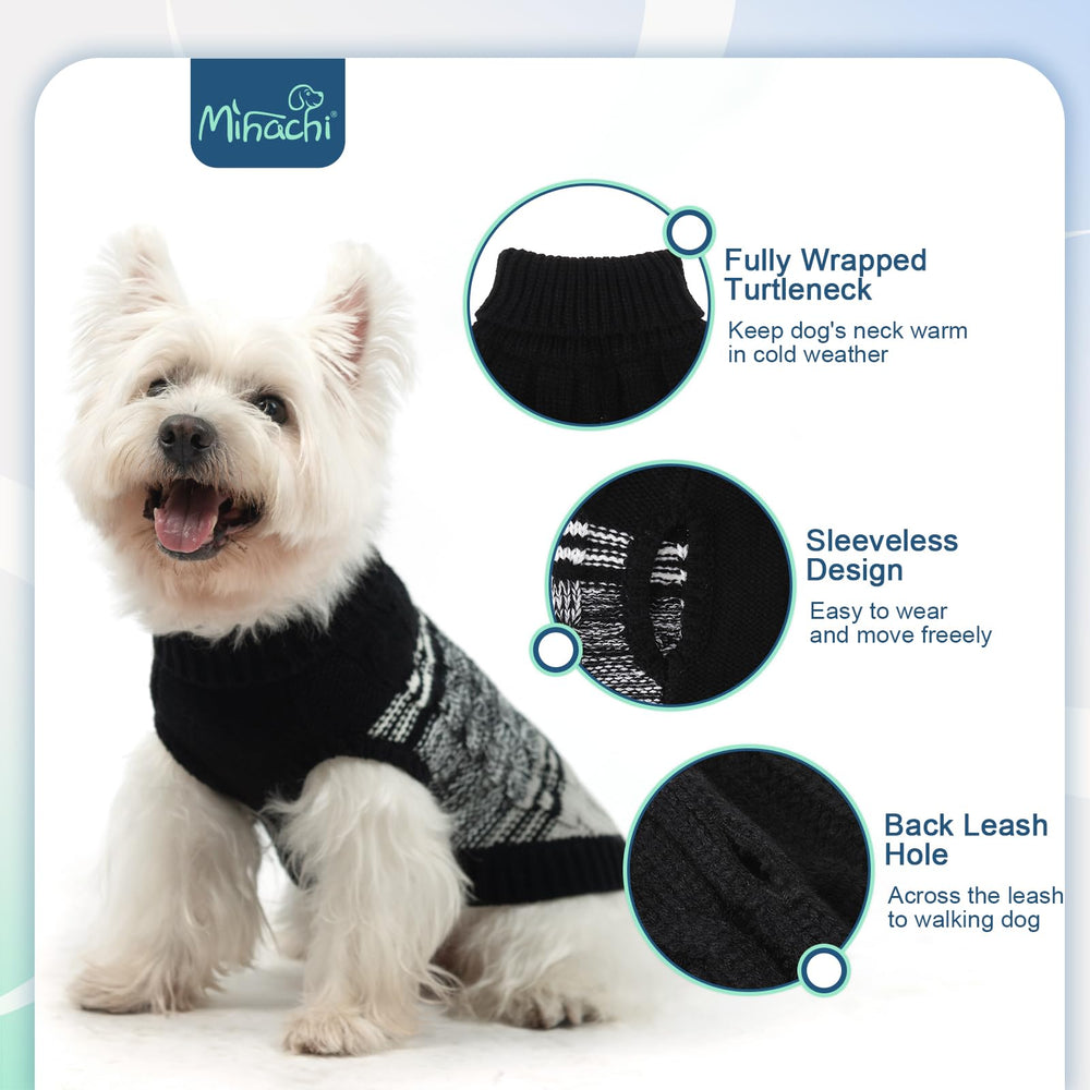 Mihachi dog sweater detail showing the leash opening.