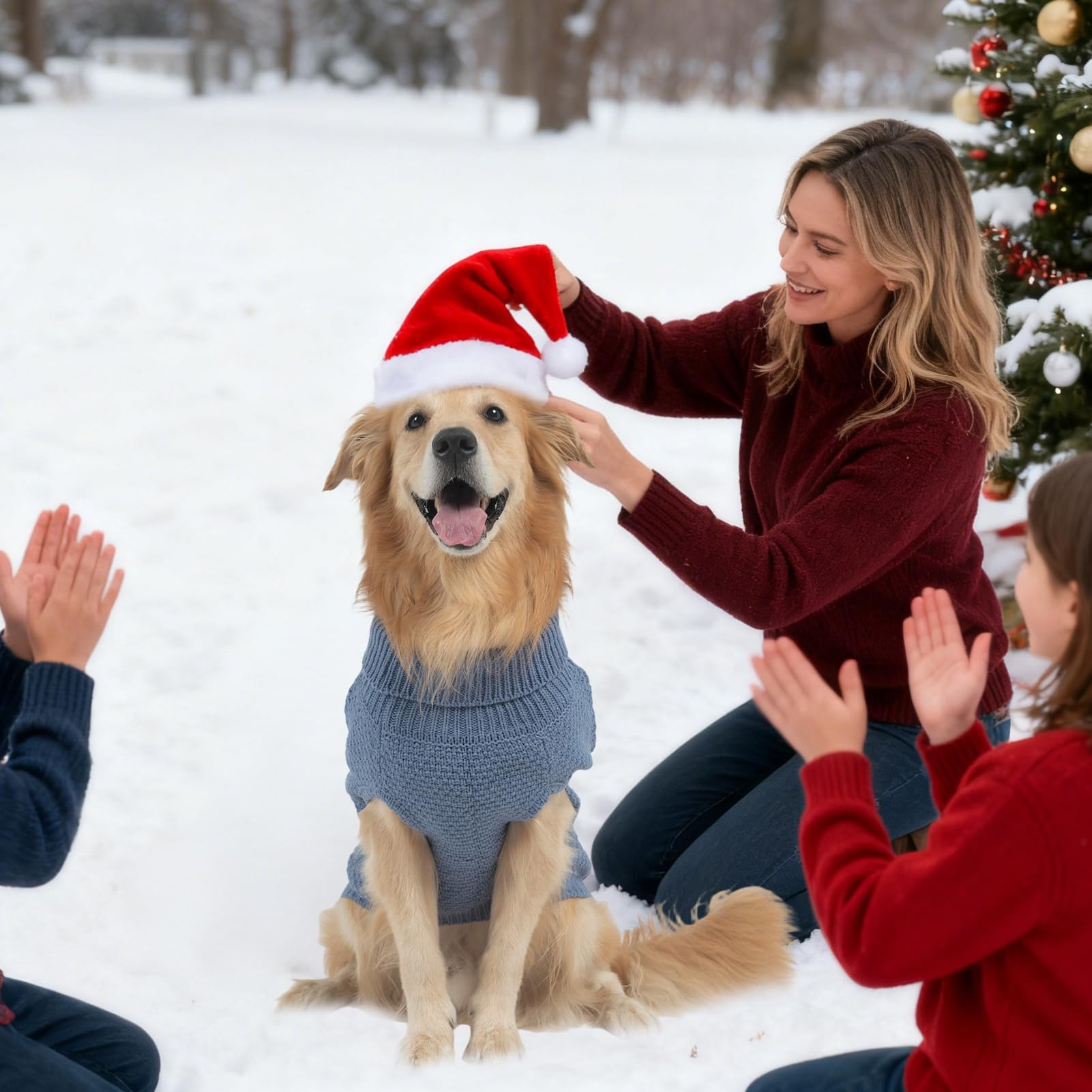 Mihachi Turtleneck Dog Sweater shown from a side angle.