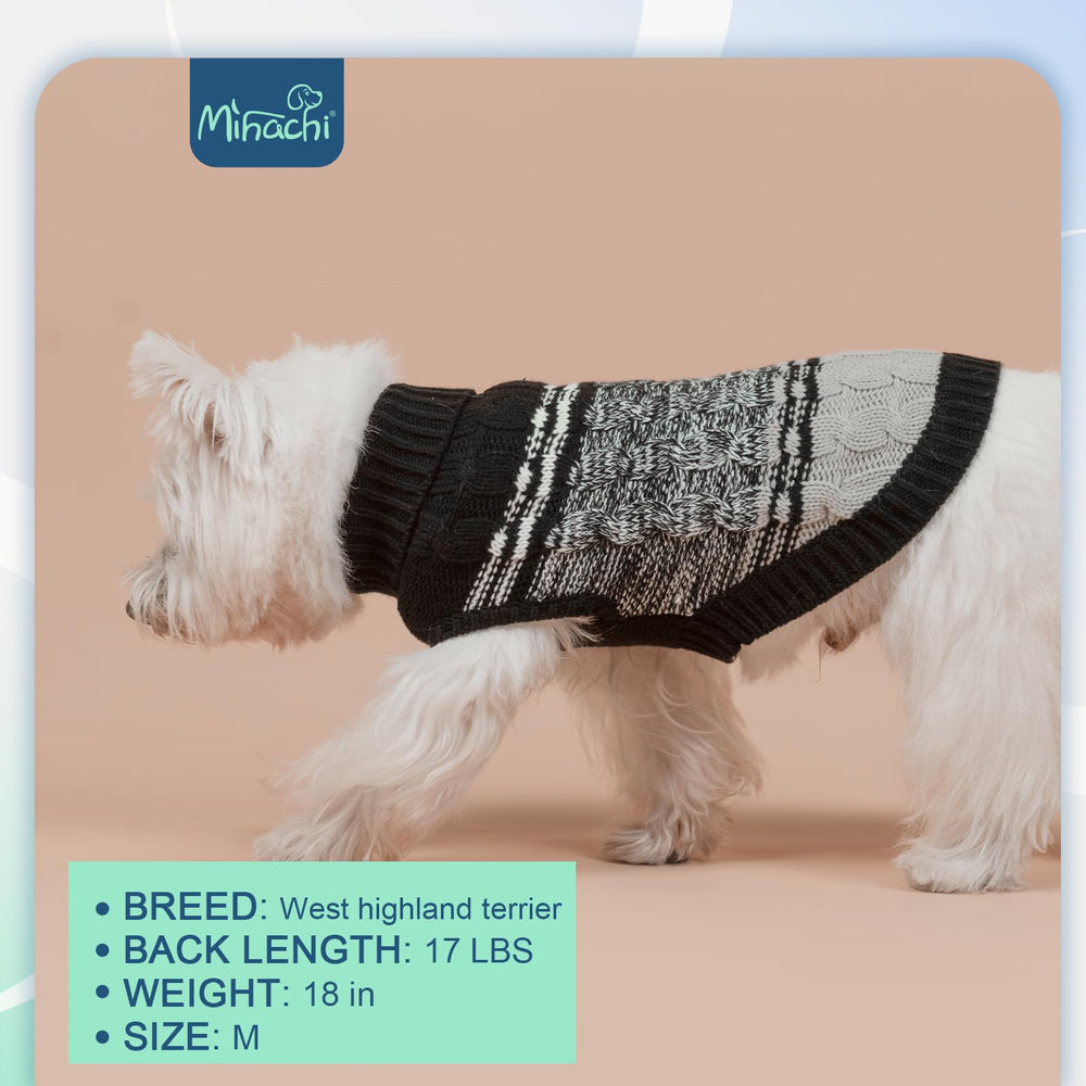 Mihachi dog sweater shown being worn by a pet.