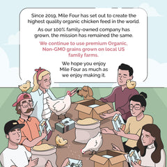Mile Four Chicken Grit Layer & Grower age guidance for chickens 8 weeks and older.
